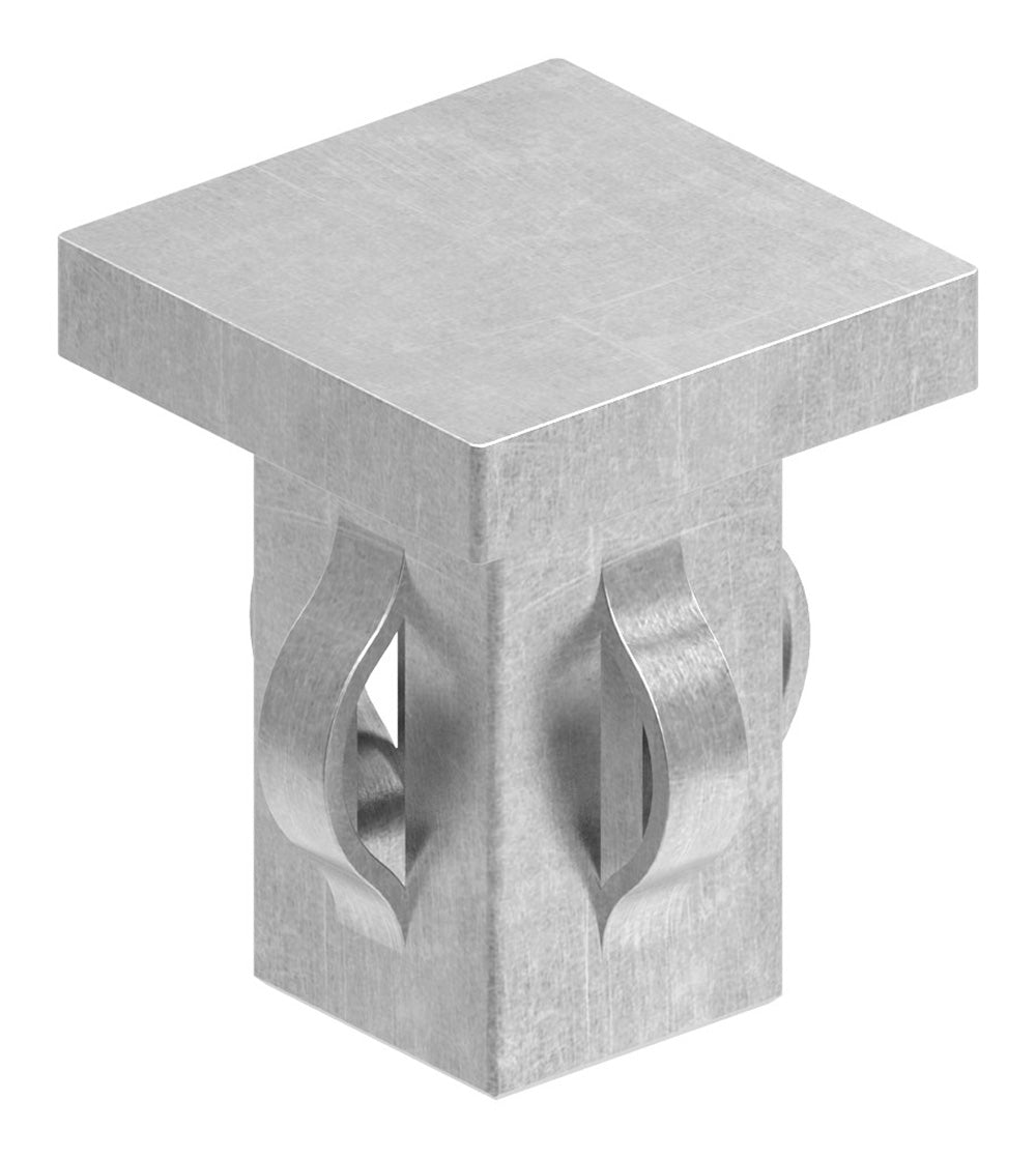 Stahleinschlagstopfen für Quadrat- oder Rechteckrohr  30 x 30mm, mit Wandstärke 2,0-3,0mm, flach
