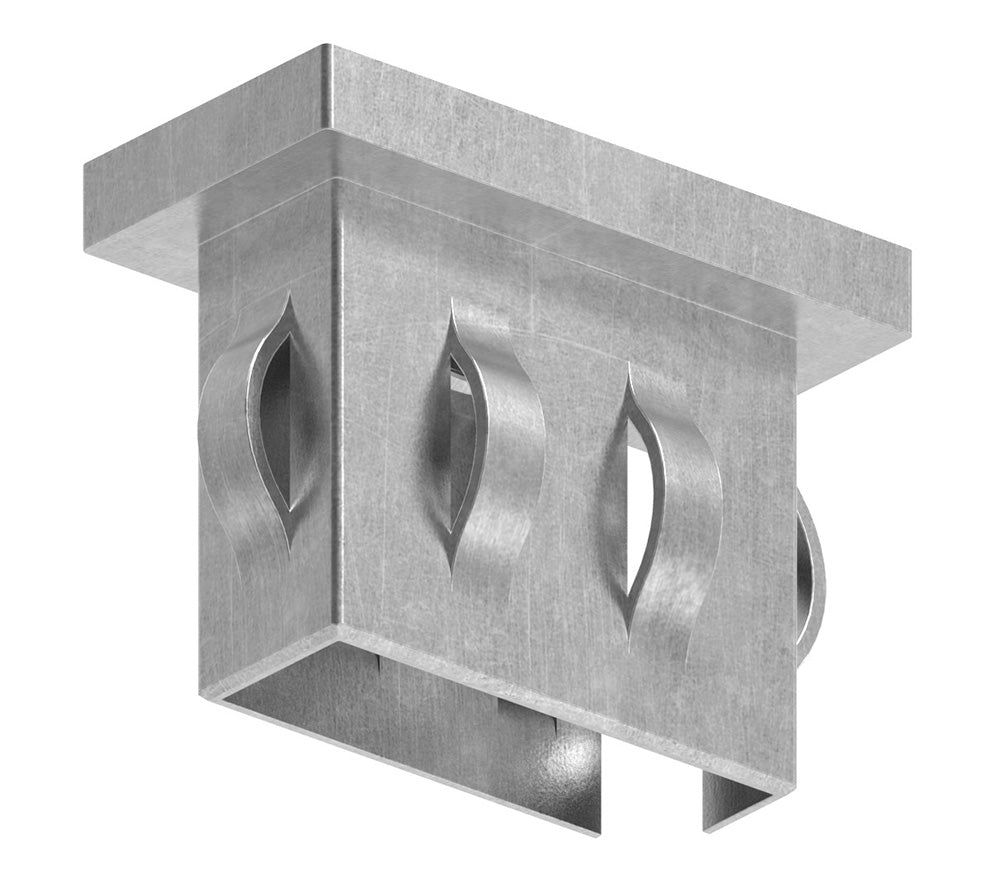 Stahleinschlagstopfen für Quadratrohr  40 x 20mm, mit Wandstärke 1,5-2,0mm, flach, mit Gewinde M8 für Rechteckrohr