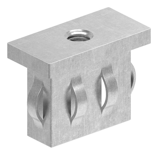 Stahleinschlagstopfen für Quadratrohr  40 x 20mm, mit Wandstärke 1,5-2,0mm, flach, mit Gewinde M8 für Rechteckrohr
