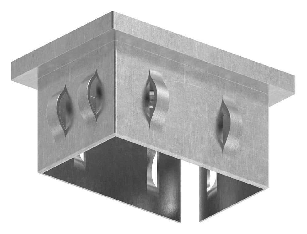Stahleinschlagstopfen für Quadratrohr  60 x 40mm, mit Wandstärke 2,0-3,0mm, flach, mit Gewinde M8 für Rechteckrohr