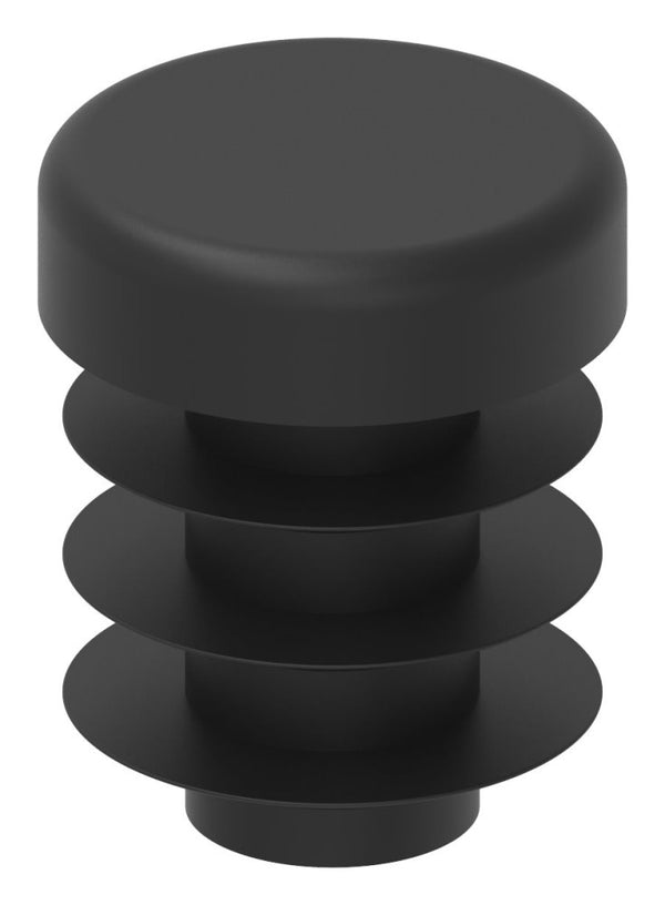 Kunststoff Einsteckkappe für Rundrohr ø 12,0mm mit Wandstärke 1,0-1,5mm, in Schwarz