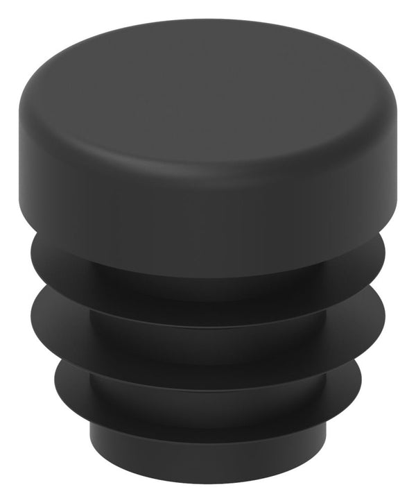 Kunststoff Einsteckkappe für Rundrohr ø 16,0mm mit Wandstärke 1,0-2,0mm, in Schwarz