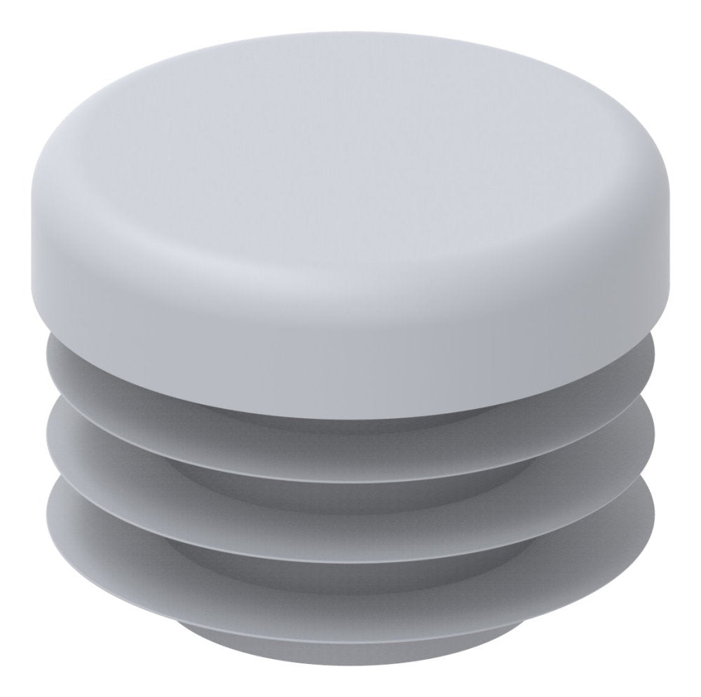 Kunststoff Einsteckkappe für Rundrohr ø 21,3mm mit Wandstärke 1,0-2,5mm, in Grau