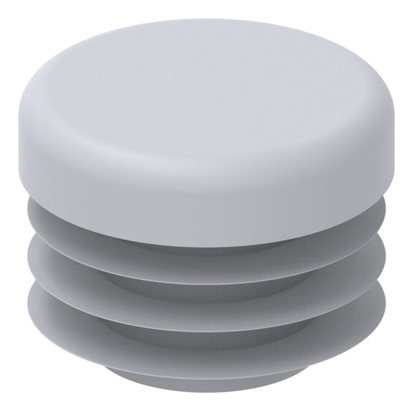 Kunststoff Einsteckkappe für Rundrohr ø 21,3mm mit Wandstärke 1,0-2,5mm, in Grau