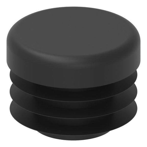 Kunststoff Einsteckkappe für Rundrohr ø 21,3mm mit Wandstärke 1,0-2,5mm, in Schwarz