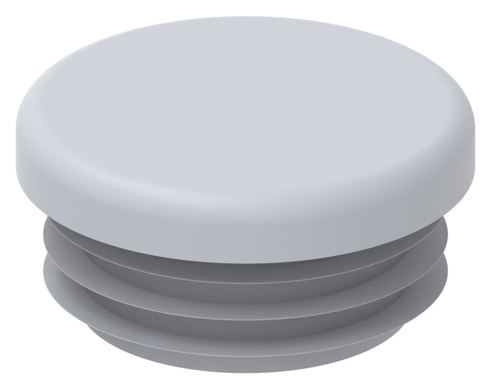 Kunststoff Einsteckkappe für Rundrohr ø 33,7mm mit Wandstärke 2,5-4mm, in Grau
