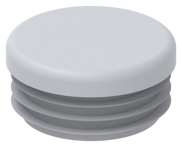 Kunststoff Einsteckkappe für Rundrohr ø 33,7mm mit Wandstärke 1,0-2,0mm, in Grau
