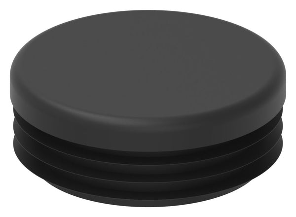 Kunststoff Einsteckkappe für Rundrohr ø 42,4mm mit Wandstärke 1,0-2,0mm, in Schwarz