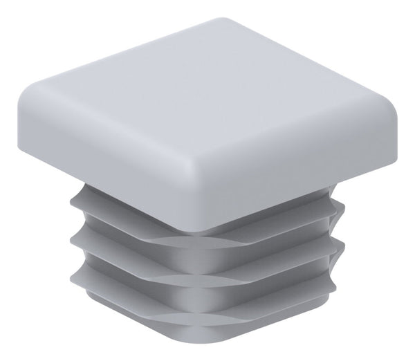 Kunststoff Einsteckkappe für Vierkantrohre 20 x 20mm mit Wandstärke 1,5-2,0mm in Grau