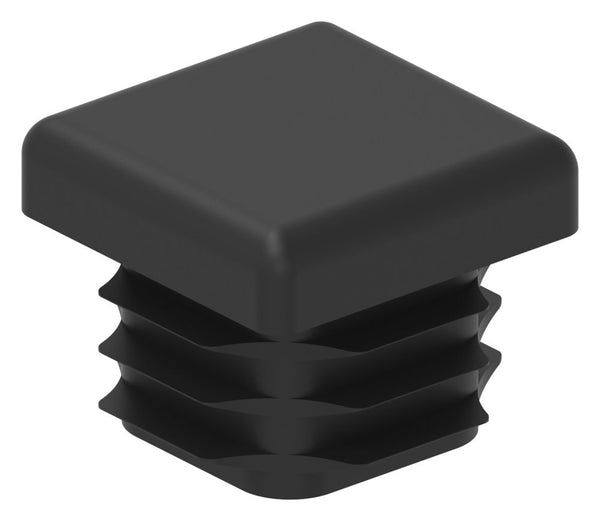 Kunststoff Einsteckkappe für Vierkantrohre 20 x 20mm mit Wandstärke 1,5-2,0mm, in Schwarz