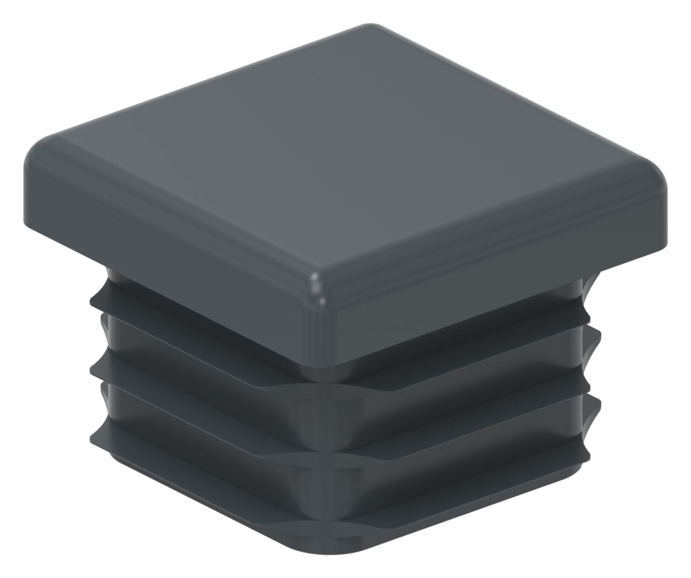 Kunststoff Einsteckkappe für Vierkantrohre 25 x 25mm mit Wandstärke 1,5-3,0mm, in Anthrazitgrau