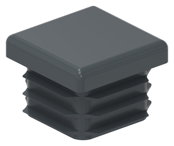 Kunststoff Einsteckkappe für Vierkantrohre 25 x 25mm mit Wandstärke 1,5-3,0mm, in Anthrazitgrau