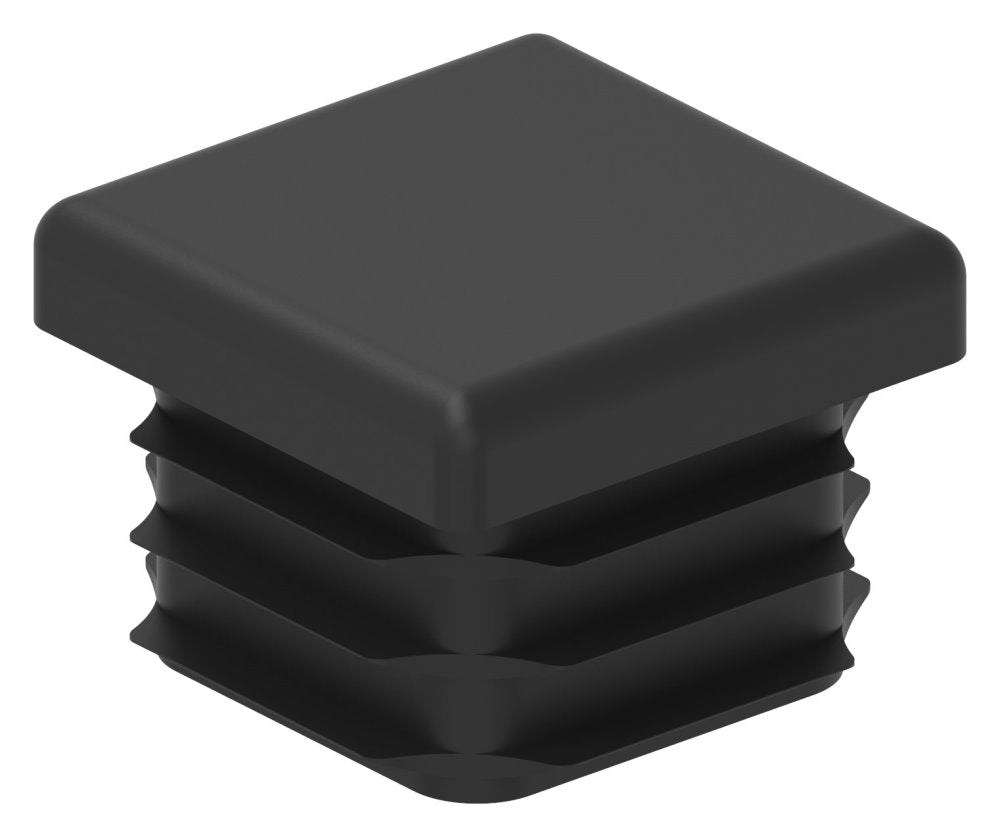 Kunststoff Einsteckkappe für Vierkantrohre 25 x 25mm mit Wandstärke 1,5-2,0mm, in Schwarz