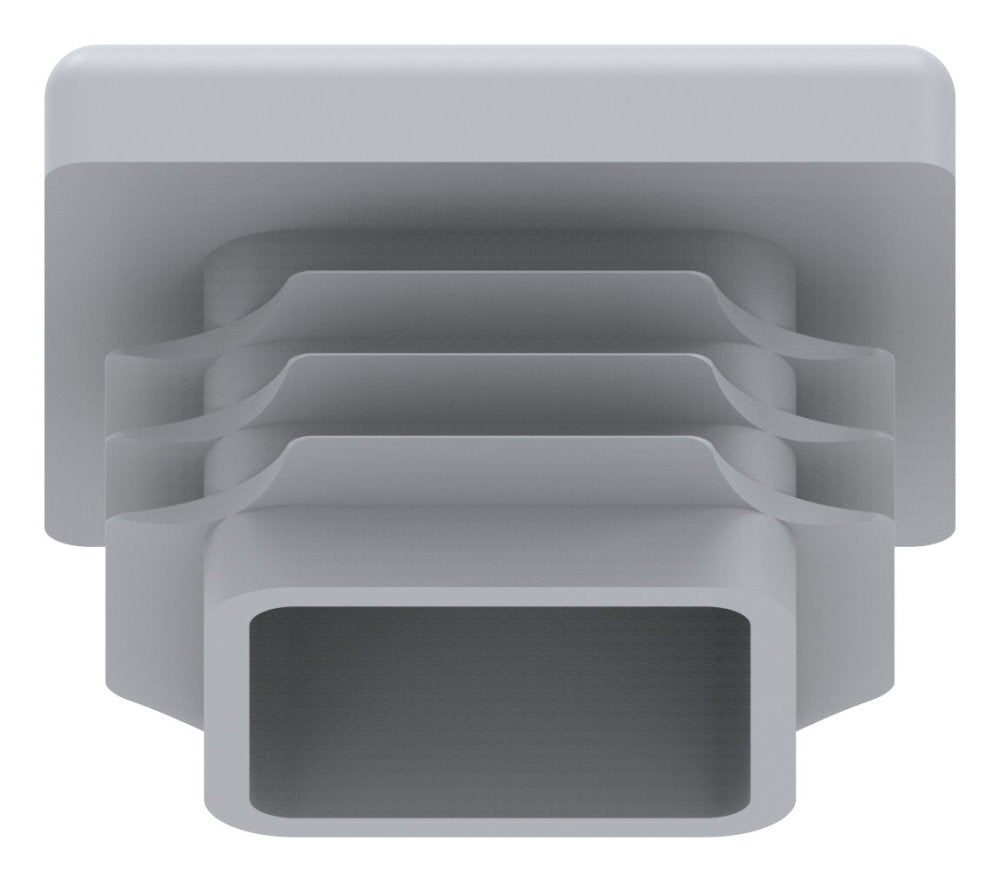 Kunststoff Einsteckkappe für Vierkantrohre 30 x 30mm mit Wandstärke 2,5-4,0mm in Grau