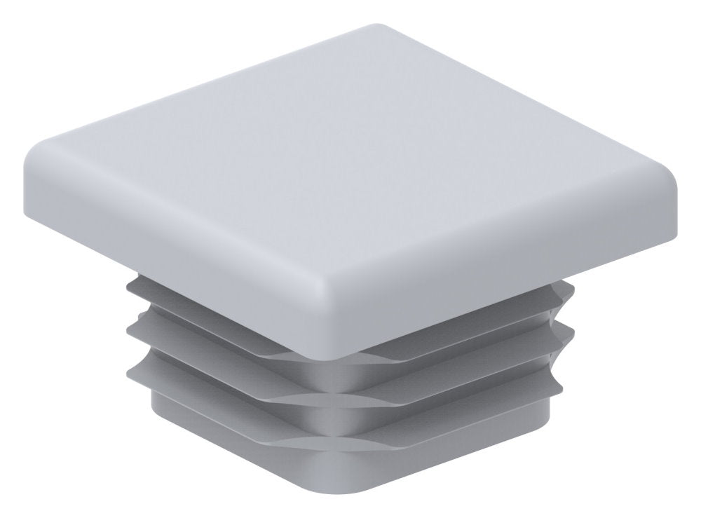 Kunststoff Einsteckkappe für Vierkantrohre 30 x 30mm mit Wandstärke 2,5-4,0mm in Grau