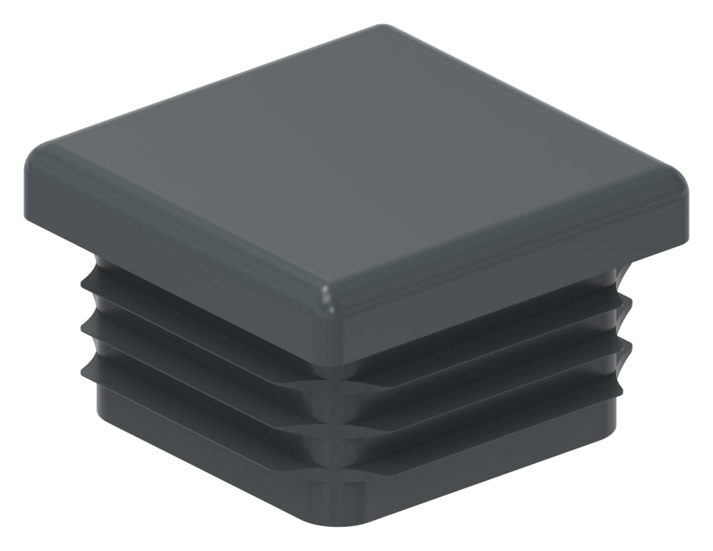 Kunststoff Einsteckkappe für Vierkantrohre 30 x 30mm mit Wandstärke 1,0-3,0mm, in Anthrazitgrau