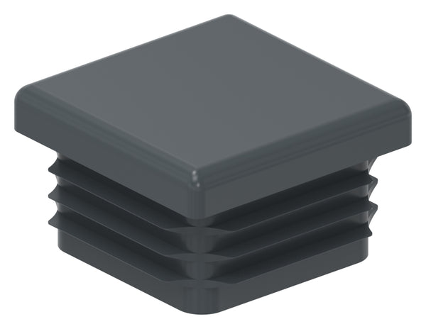 Kunststoff Einsteckkappe für Vierkantrohre 30 x 30mm mit Wandstärke 1,0-3,0mm, in Anthrazitgrau
