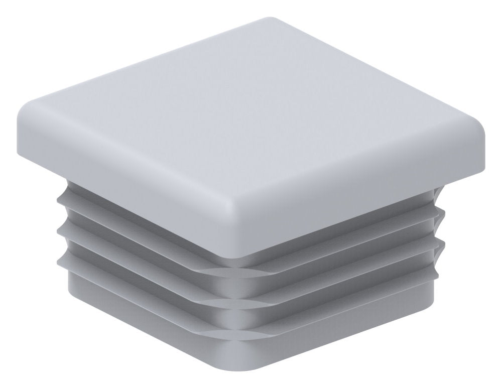 Kunststoff Einsteckkappe für Vierkantrohre 30 x 30mm mit Wandstärke 1,5-2,0mm in Grau