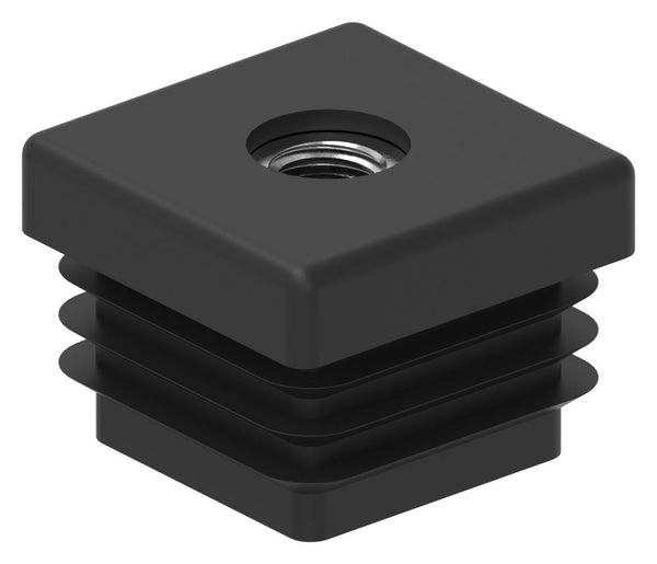 Kunststoffkappen für Quadratroh 30x30mm, mit Wandstärke 2,0mm, mit Innengewinde M8