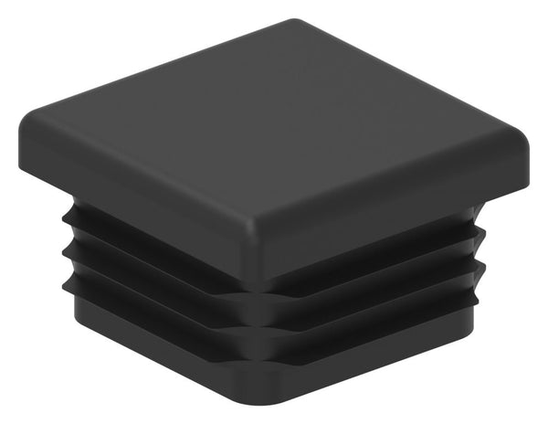 Kunststoff Einsteckkappe für Vierkantrohre 30 x 30mm mit Wandstärke 1,5-2,0mm, in Schwarz
