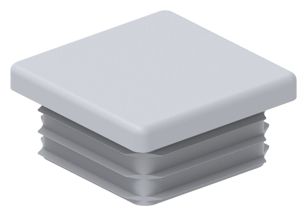 Kunststoff Einsteckkappe für Vierkantrohre 40 x 40mm mit Wandstärke 3,0mm in Grau