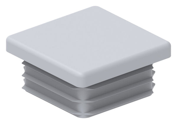Kunststoff Einsteckkappe für Vierkantrohre 40 x 40mm mit Wandstärke 3,0mm in Grau