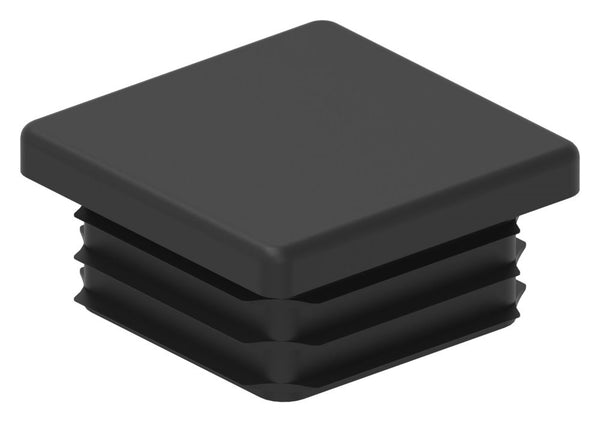 Kunststoff Einsteckkappe für Vierkantrohre 40 x 40mm mit Wandstärke 3,0mm, in Schwarz