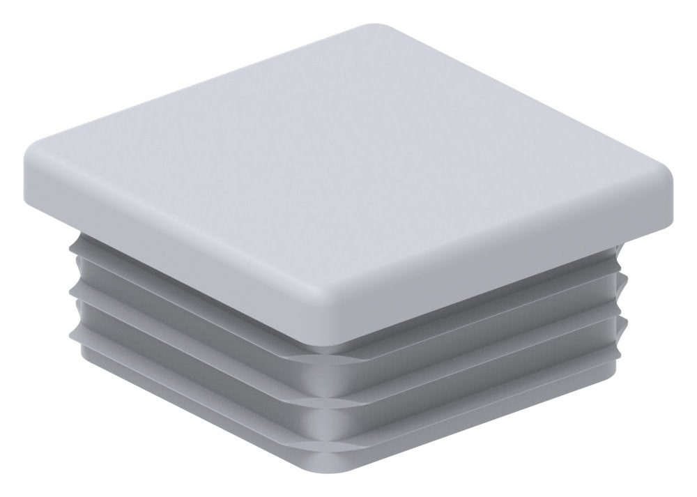 Kunststoff Einsteckkappe für Vierkantrohre 40 x 40mm mit Wandstärke 1,5-2,0mm in Grau