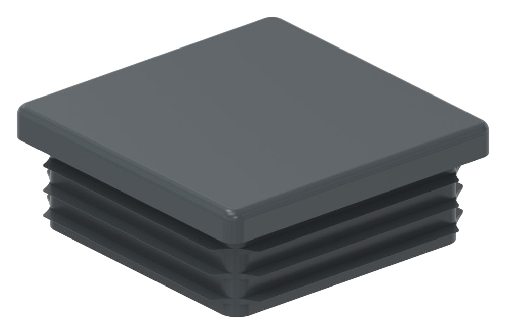 Kunststoff Einsteckkappe für Vierkantrohre 50 x 50mm mit Wandstärke 1,0-2,5mm, in Anthrazitgrau