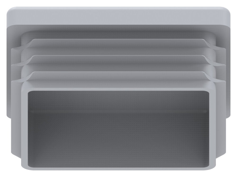 Kunststoff Einsteckkappe für Vierkantrohre 50 x 50mm mit Wandstärke 1,5-2,0mm in Grau