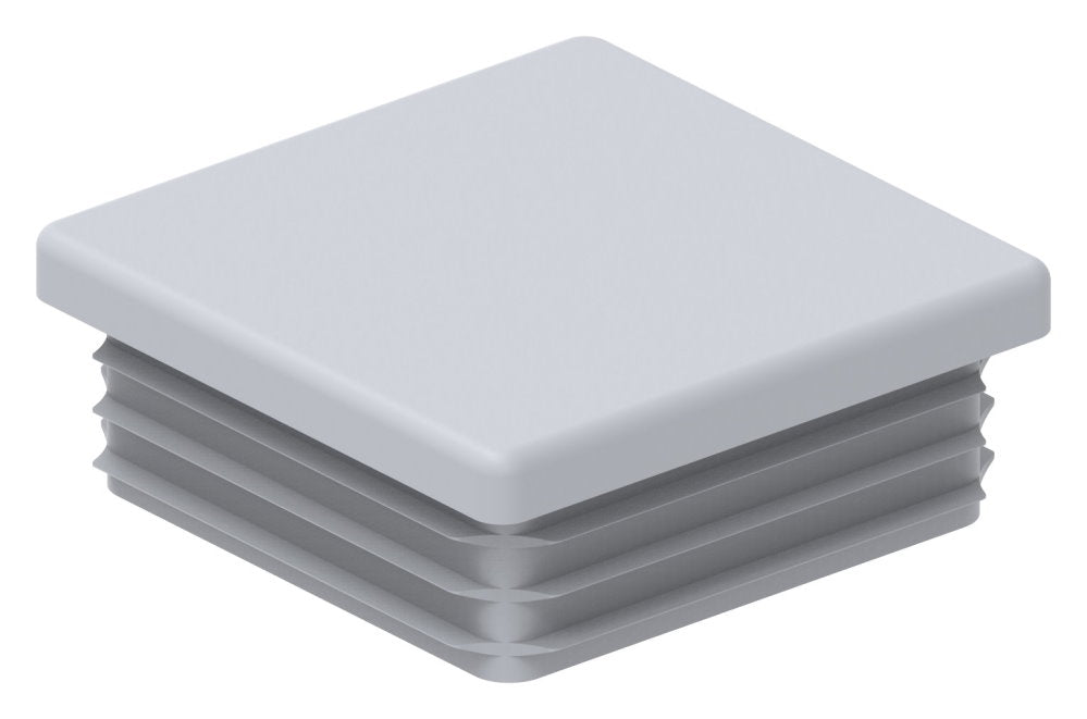 Kunststoff Einsteckkappe für Vierkantrohre 50 x 50mm mit Wandstärke 1,5-2,0mm in Grau