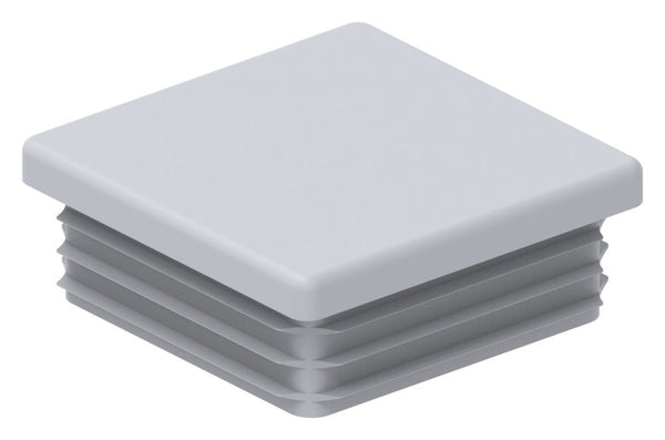 Kunststoff Einsteckkappe für Vierkantrohre 50 x 50mm mit Wandstärke 1,5-2,0mm in Grau