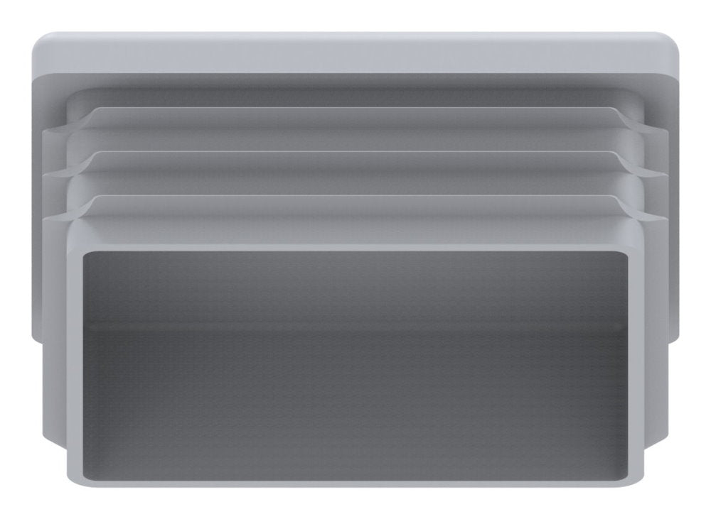 Kunststoff Einsteckkappe für Vierkantrohre 60 x 60mm mit Wandstärke 1,5-2,0mm in Grau