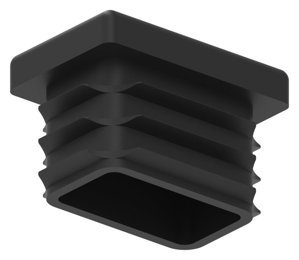 Kunststoff Einsteckkappe für Rechteckrohre 30 x 20mm mit Wandstärke 1,5-2,0mm, in Schwarz
