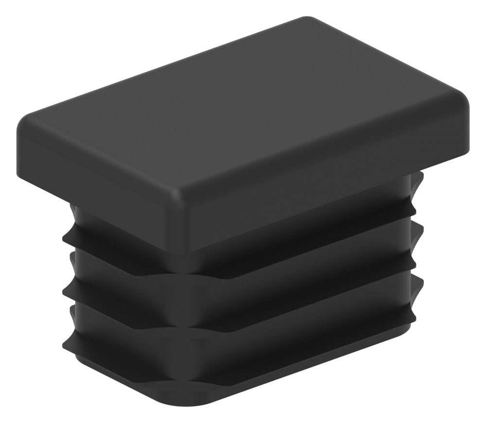 Kunststoff Einsteckkappe für Rechteckrohre 30 x 20mm mit Wandstärke 1,5-2,0mm, in Schwarz