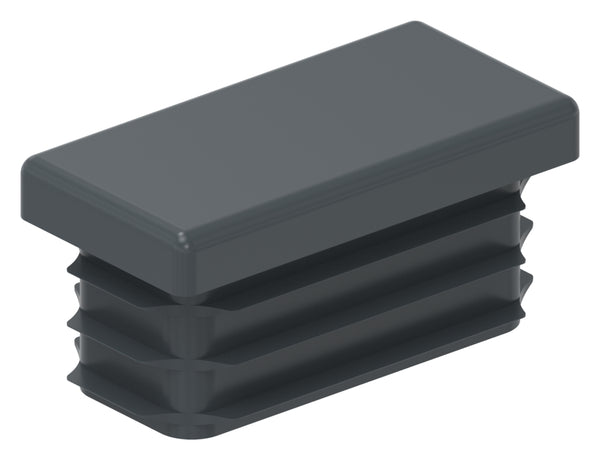 Kunststoff Einsteckkappe für Rechteckrohre 40 x 20mm mit Wandstärke 1,0-3,0mm, in Anthrazitgrau