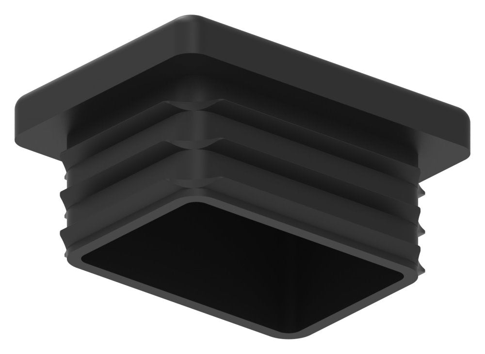 Kunststoff Einsteckkappe für Rechteckrohre 40 x 30mm mit Wandstärke 3,0mm, in Schwarz