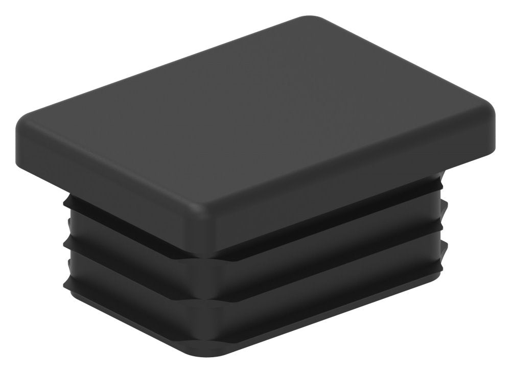 Kunststoff Einsteckkappe für Rechteckrohre 40 x 30mm mit Wandstärke 3,0mm, in Schwarz