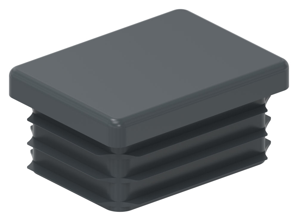 Kunststoff Einsteckkappe für Rechteckrohre 40 x 30mm mit Wandstärke 1,0-3,0mm, in Anthrazitgrau