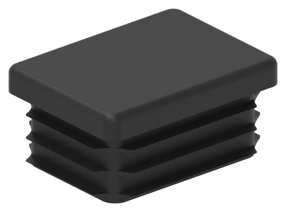 Kunststoff Einsteckkappe für Rechteckrohre 40 x 30mm mit Wandstärke 1,5-2,0mm, in Schwarz