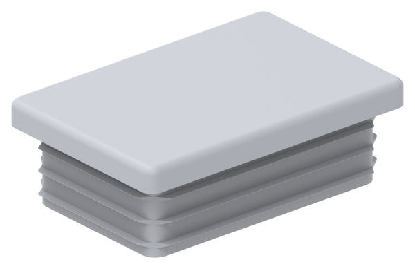 Kunststoff Einsteckkappe für Rechteckrohre 60 x 40mm mit Wandstärke 3,0mm, in Grau