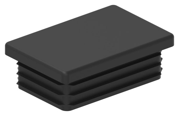 Kunststoff Einsteckkappe für Rechteckrohre 60 x 40mm mit Wandstärke 3,0mm, in Schwarz