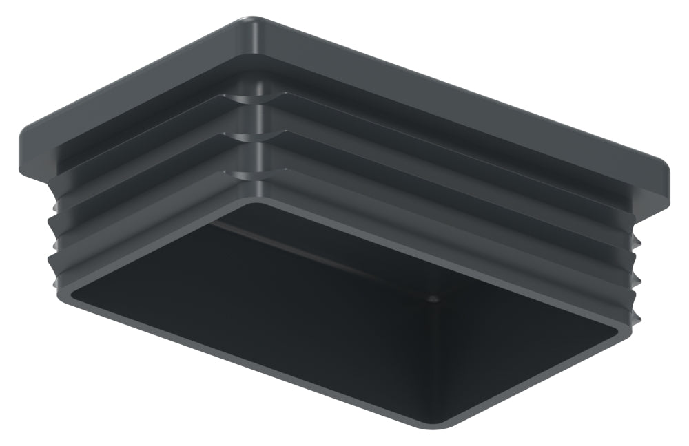 Kunststoff Einsteckkappe für Rechteckrohre 60 x 40mm mit Wandstärke 1,5-2,0mm, in Anthrazitgrau