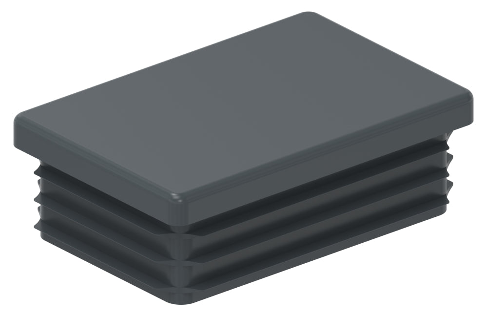 Kunststoff Einsteckkappe für Rechteckrohre 60 x 40mm mit Wandstärke 1,5-2,0mm, in Anthrazitgrau