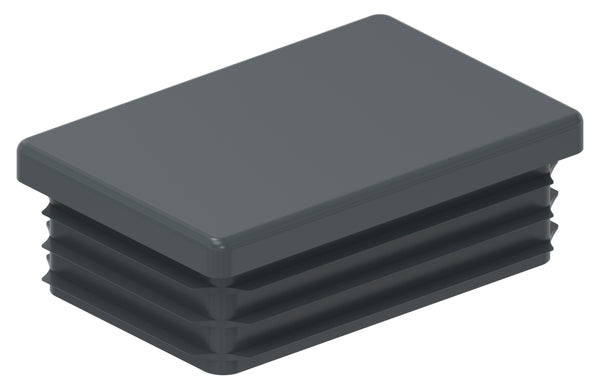 Kunststoff Einsteckkappe für Rechteckrohre 60 x 40mm mit Wandstärke 1,5-2,0mm, in Anthrazitgrau
