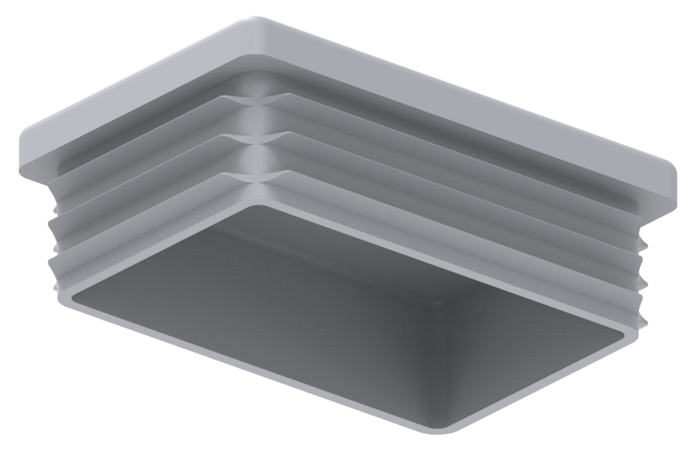 Kunststoff Einsteckkappe für Rechteckrohre 60 x 40mm mit Wandstärke 1,5-2,0mm, in Grau