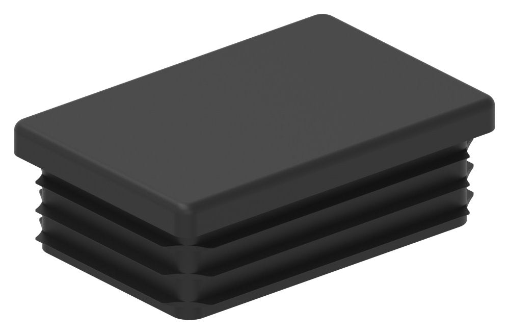 Kunststoff Einsteckkappe für Rechteckrohre 60 x 40mm mit Wandstärke 1,5-2,0mm, in Schwarz