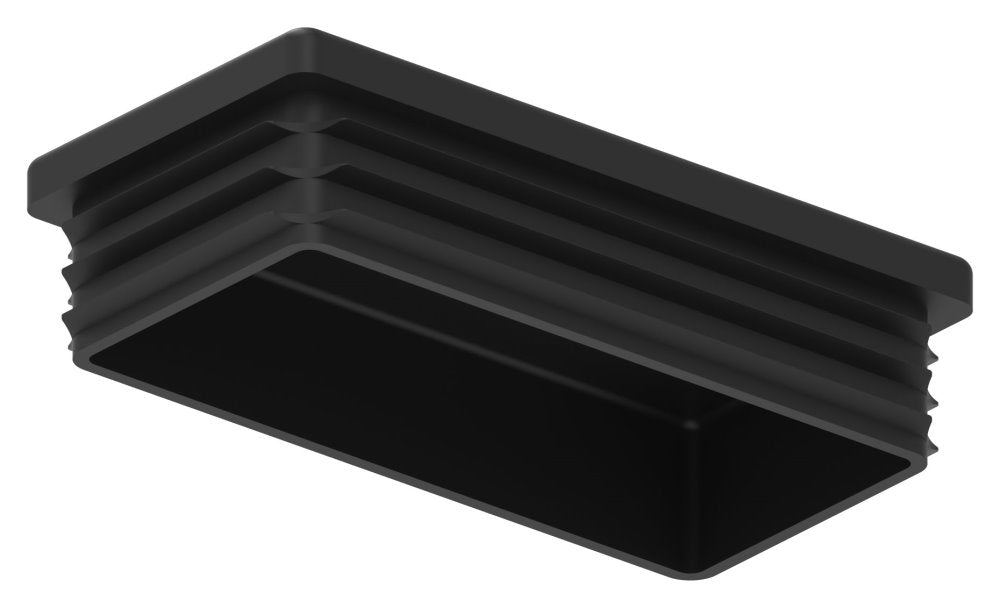 Kunststoff Einsteckkappe für Rechteckrohre 80 x 40mm mit Wandstärke 3,0mm, in Schwarz