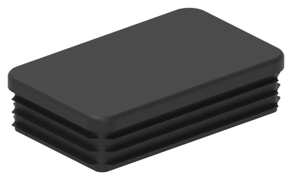 Kunststoff Einsteckkappe für Rechteckrohre 80 x 50mm mit Wandstärke 2,0-4,0mm, in Schwarz
