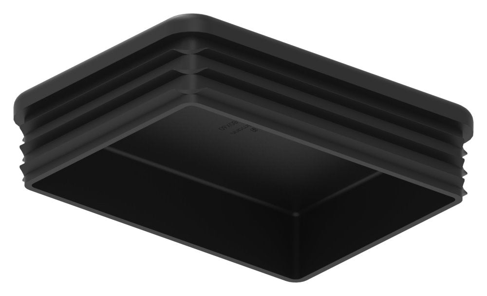 Kunststoff Einsteckkappe für Rechteckrohre 80 x 60mm mit Wandstärke 2,5-3,0mm, in Schwarz